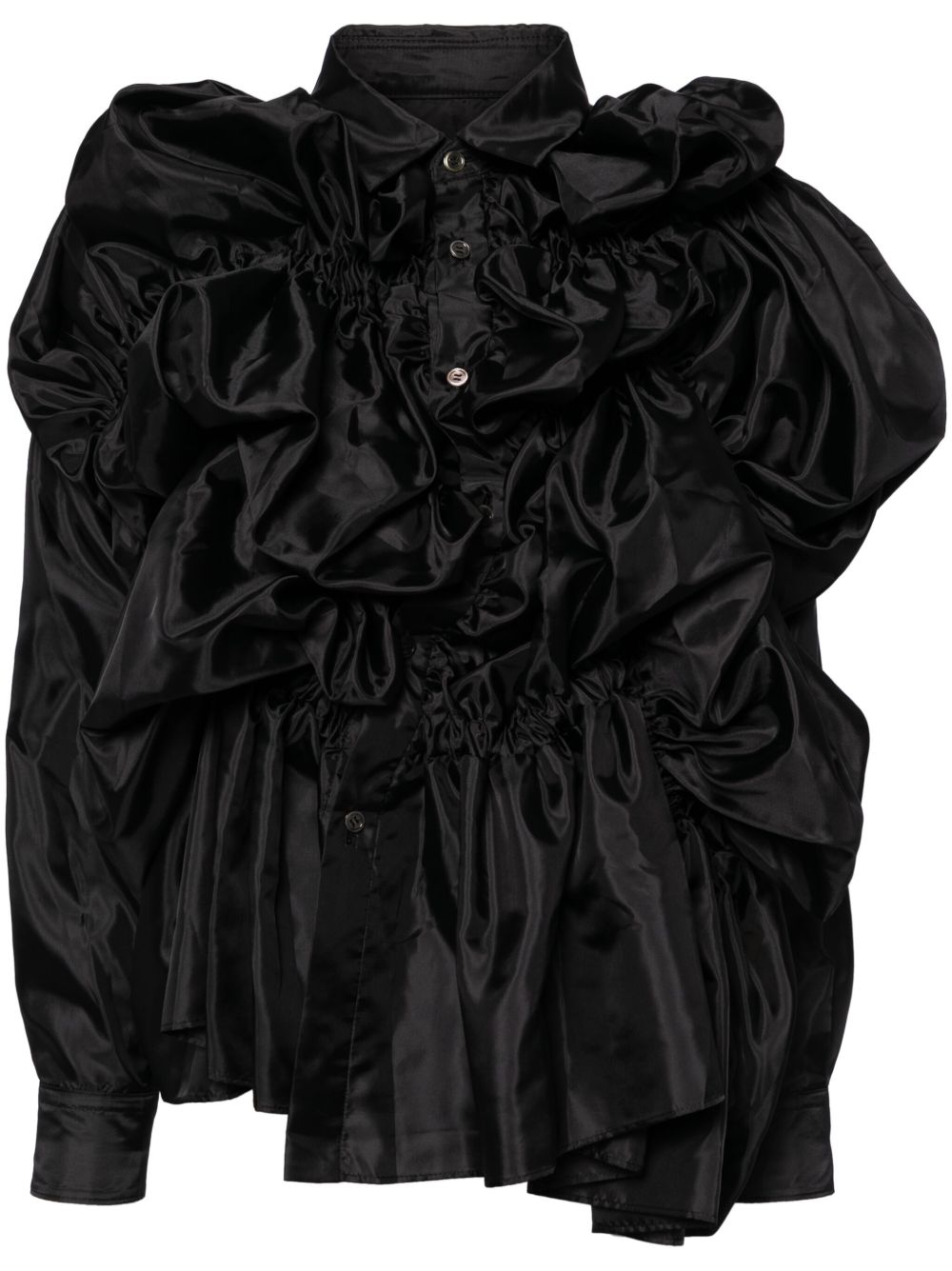 Comme Des Garçons 褶饰衬衫 - 黑色