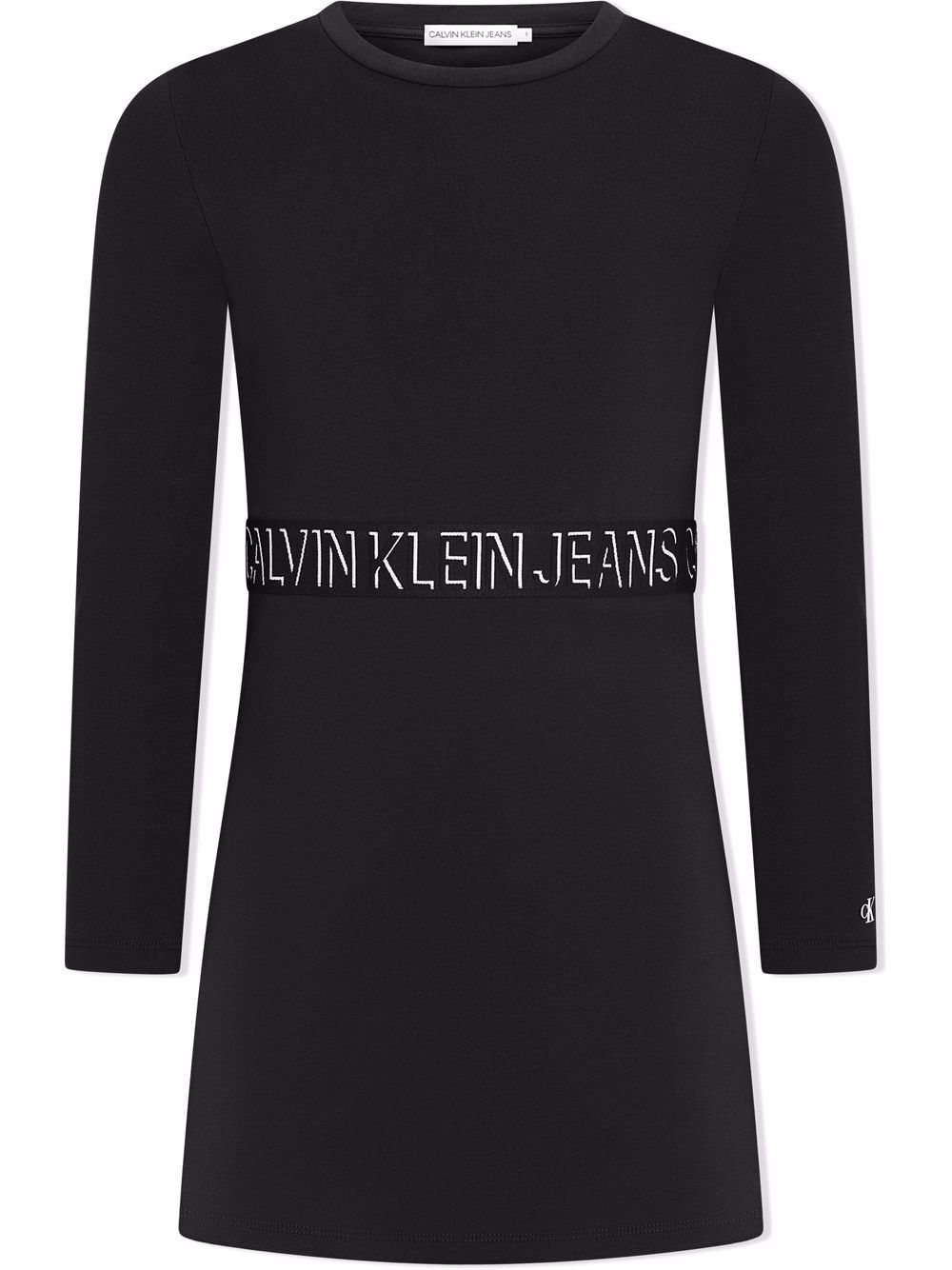 Calvin Klein Kids logo印花长袖连衣裙 - 黑色
