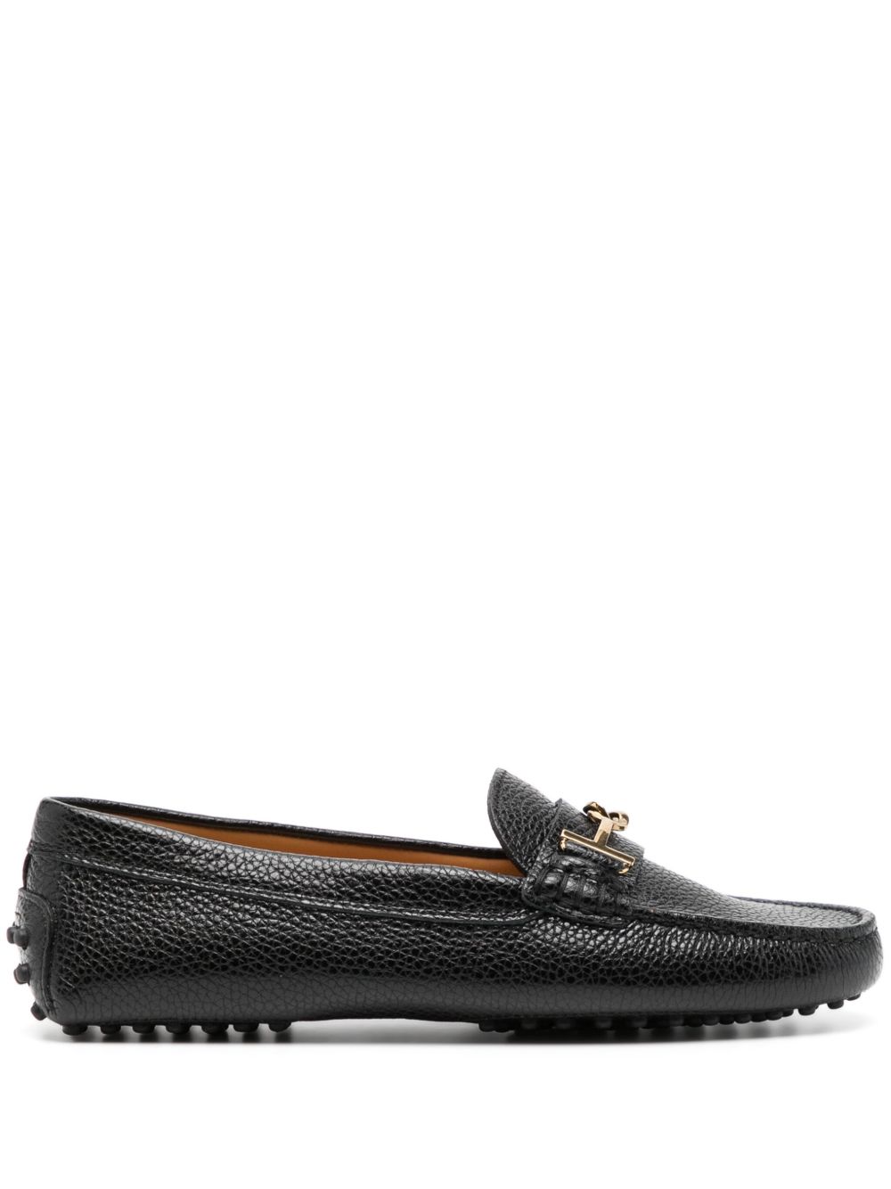 Tod's logo标牌皮质乐福鞋 - 黑色