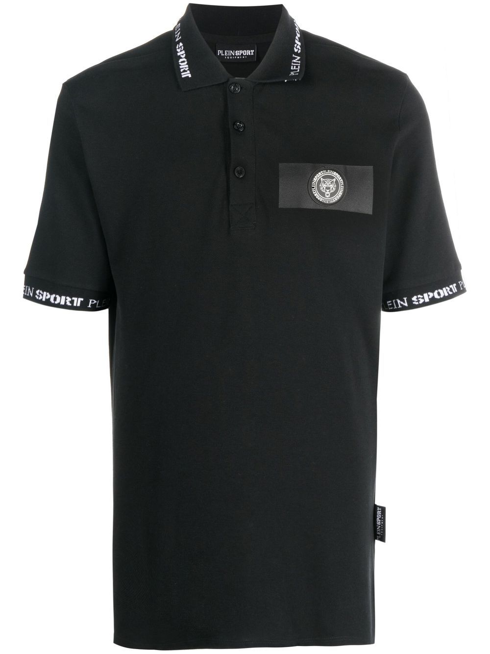 Plein Sport 标贴短袖polo衫 - 黑色