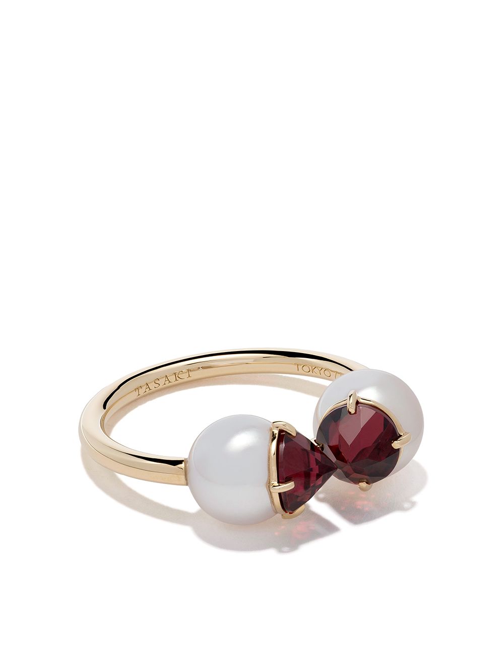 TASAKI Collection Line refined rebellion 18K黄金标志性石榴石戒指 - 金色