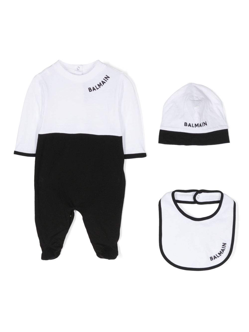 Balmain Kids logo刺绣连体睡衣 - 白色