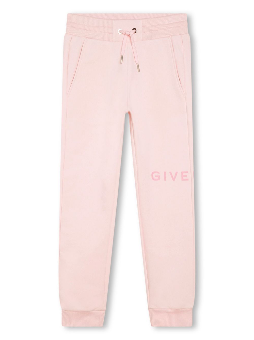 Givenchy Kids logo印花抓绒运动裤 - 粉色