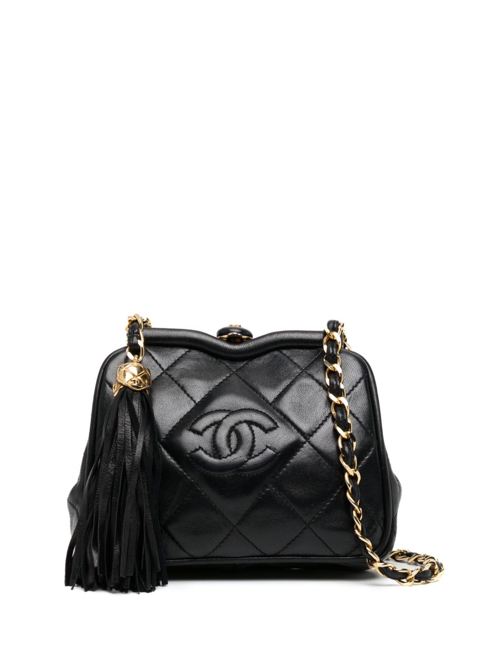 CHANEL Pre-Owned CC 菱纹绗缝腰包 - 黑色