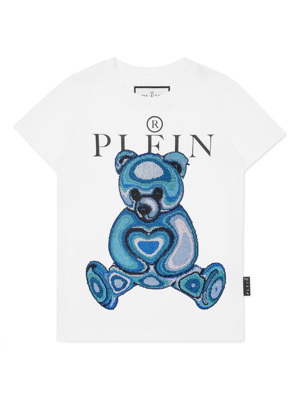 Philipp Plein Junior 晶饰镶嵌泰迪熊印花T恤 - 白色