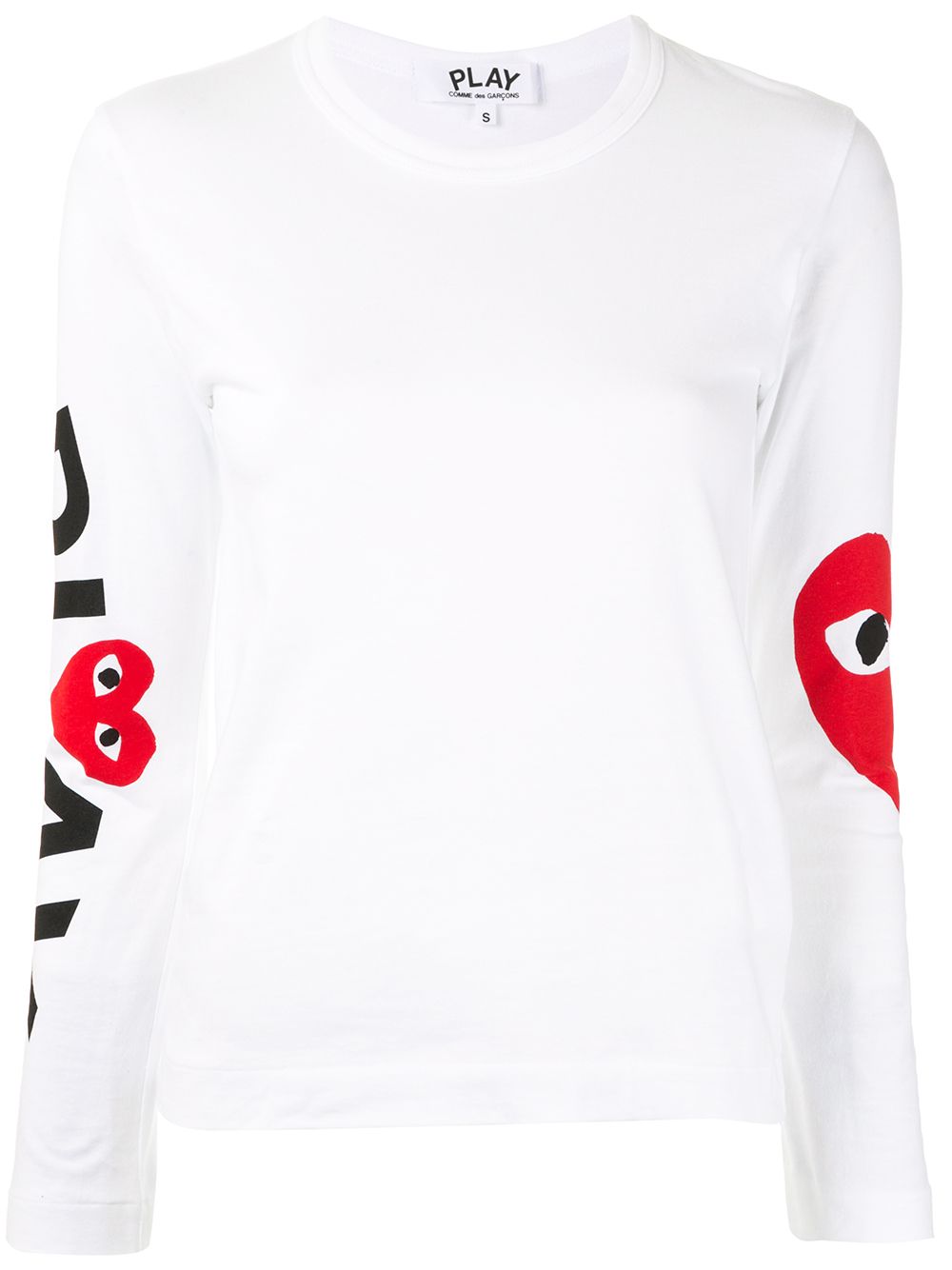 Comme Des Garçons Play logo印花圆领上衣 - 白色