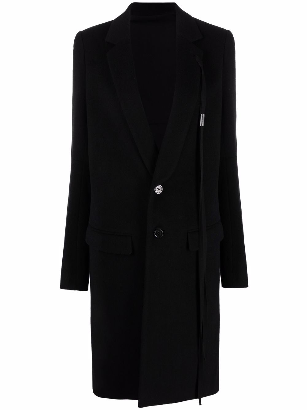 Ann Demeulemeester 翻领系带单排扣外套 - 黑色