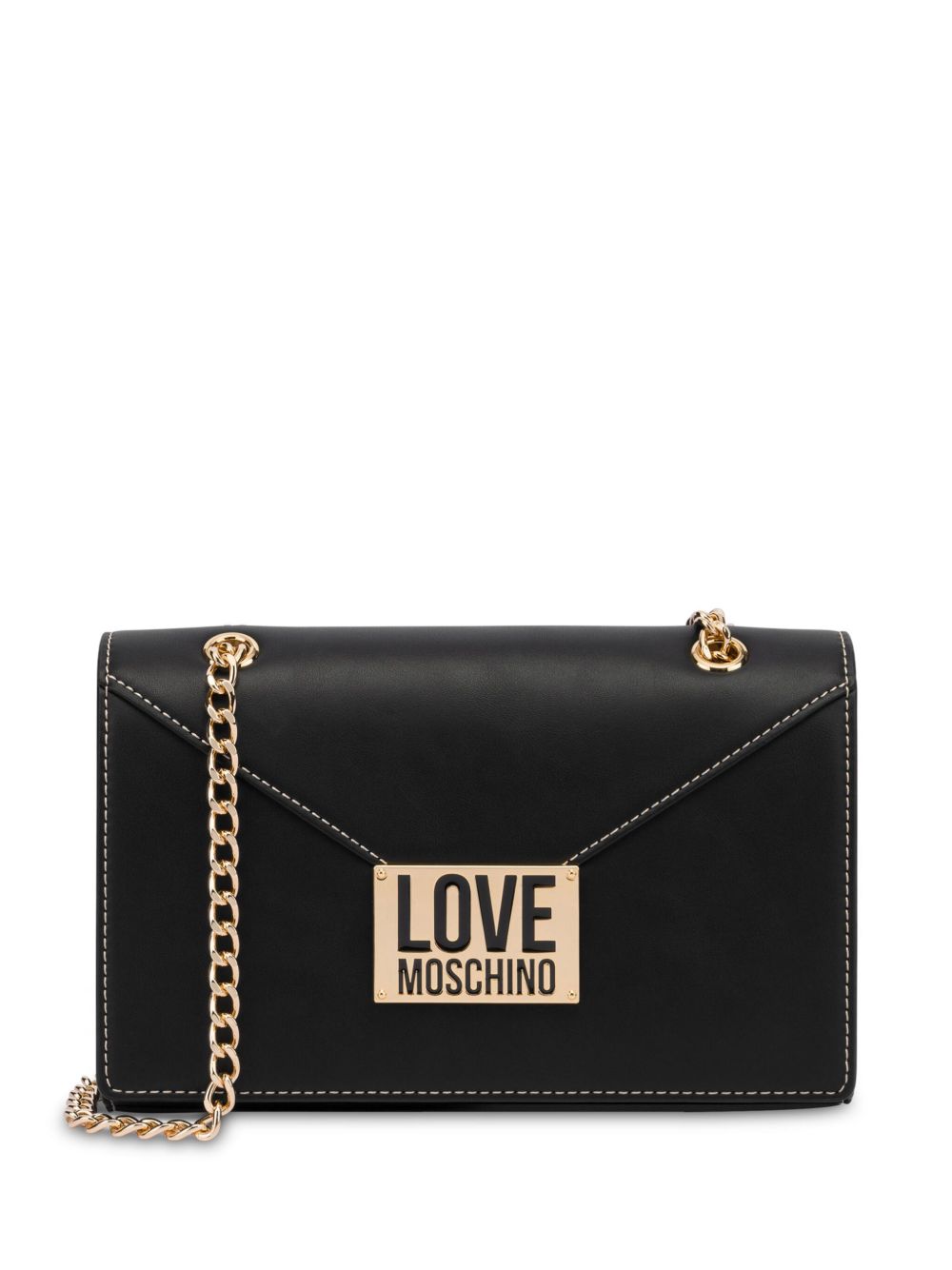 Love Moschino logo印花斜挎包 - 黑色