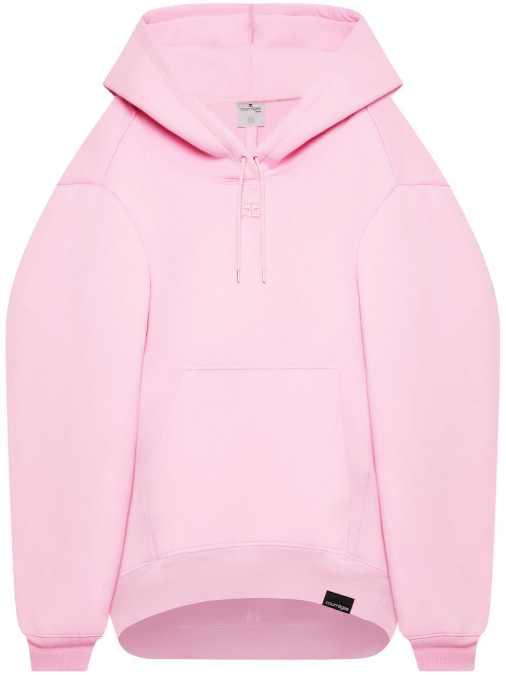 Courrèges logo刺绣连帽迷你连衣裙 - 粉色