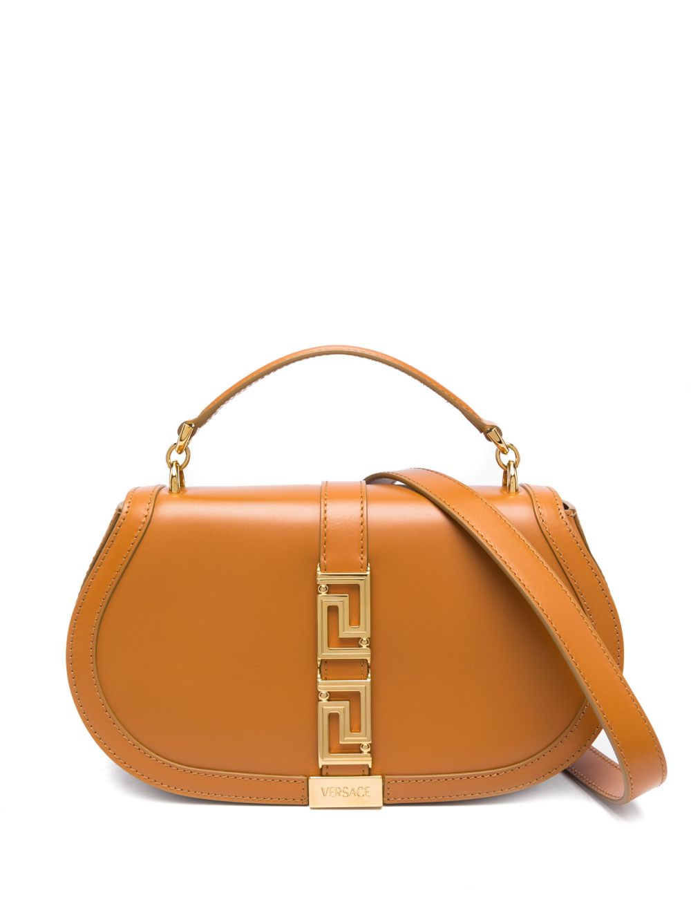 Versace Greca Goddess 皮质单肩包 - 褐色
