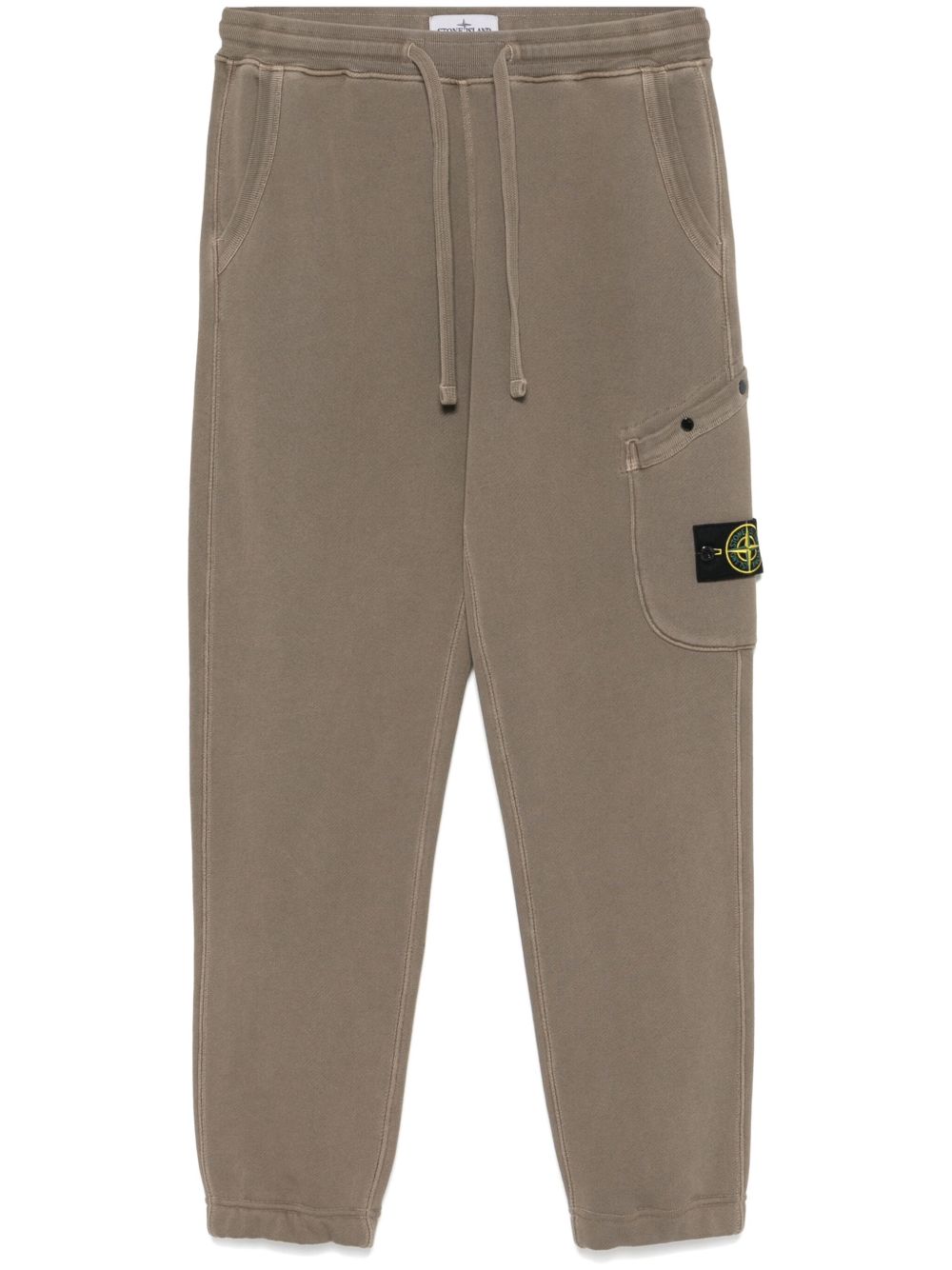 Stone Island 平纹针织纹理棉运动裤 - 褐色