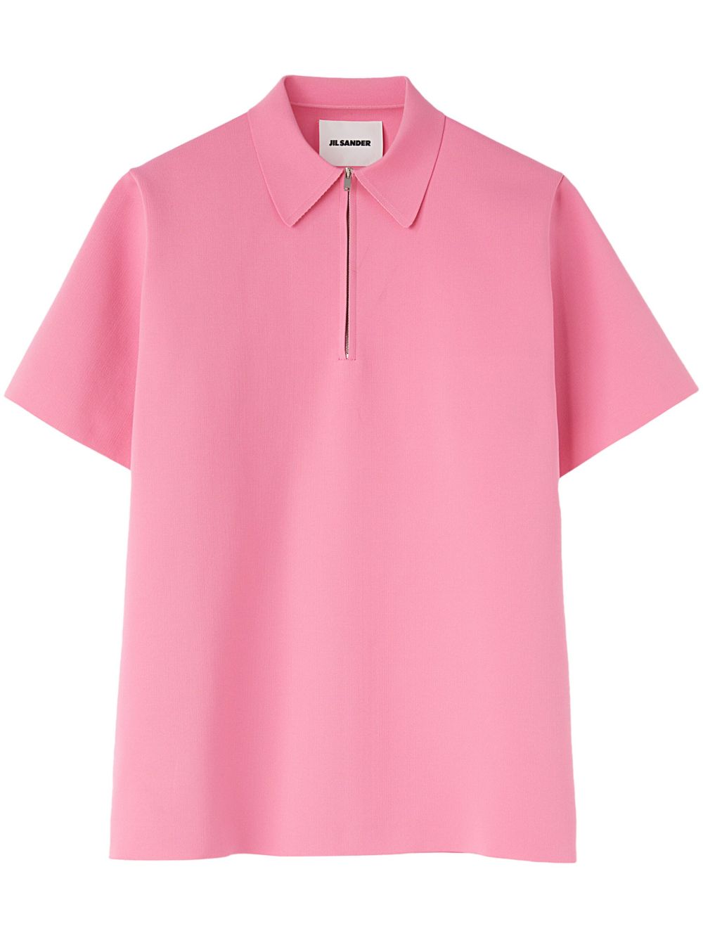 Jil Sander 拉链polo衫 - 粉色