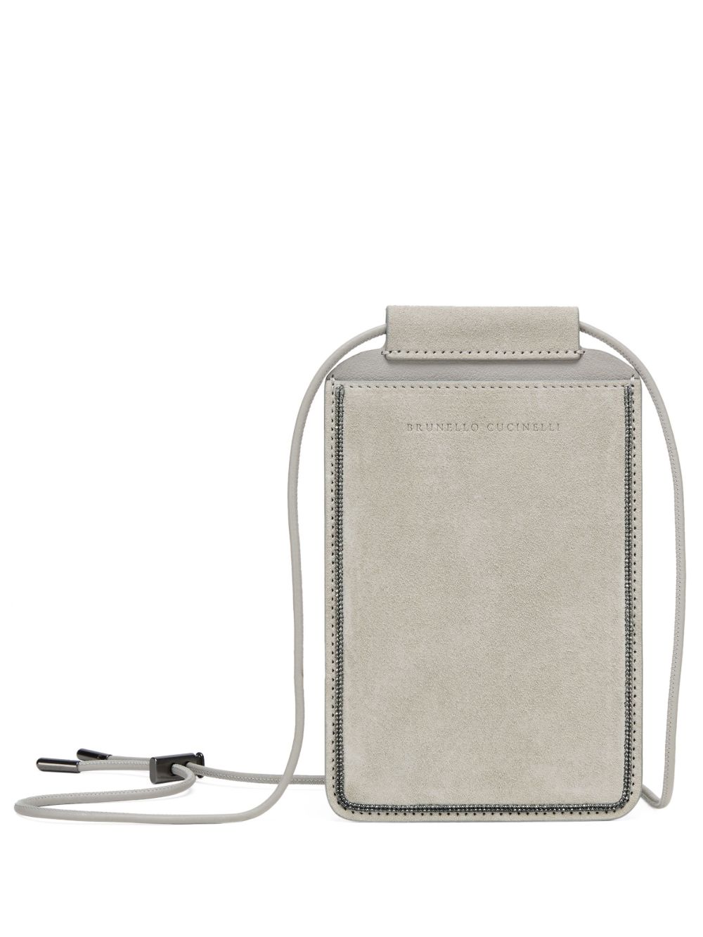 Brunello Cucinelli logo凹面压花皮质手机壳 - 中性色