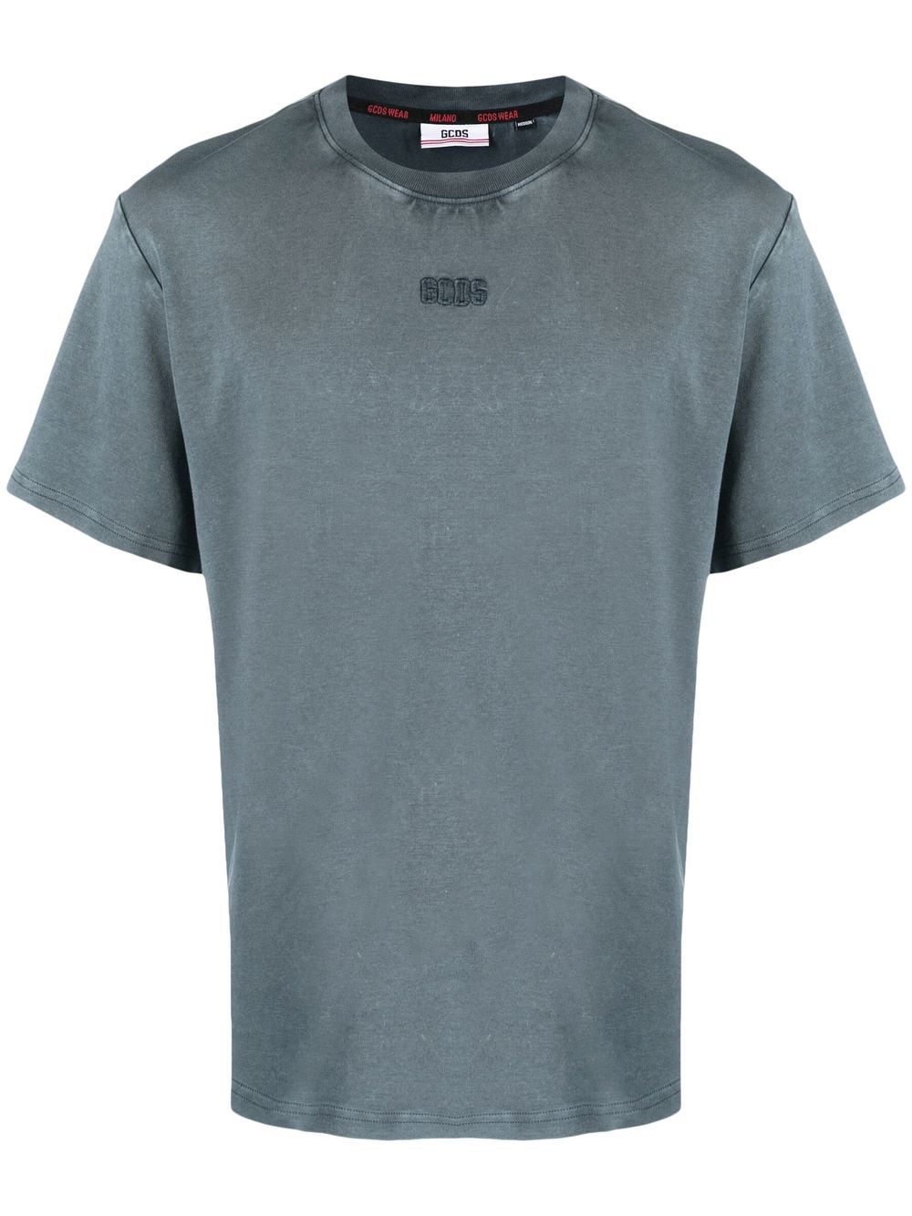 GCDS Overdyed logo合身T恤 - 蓝色