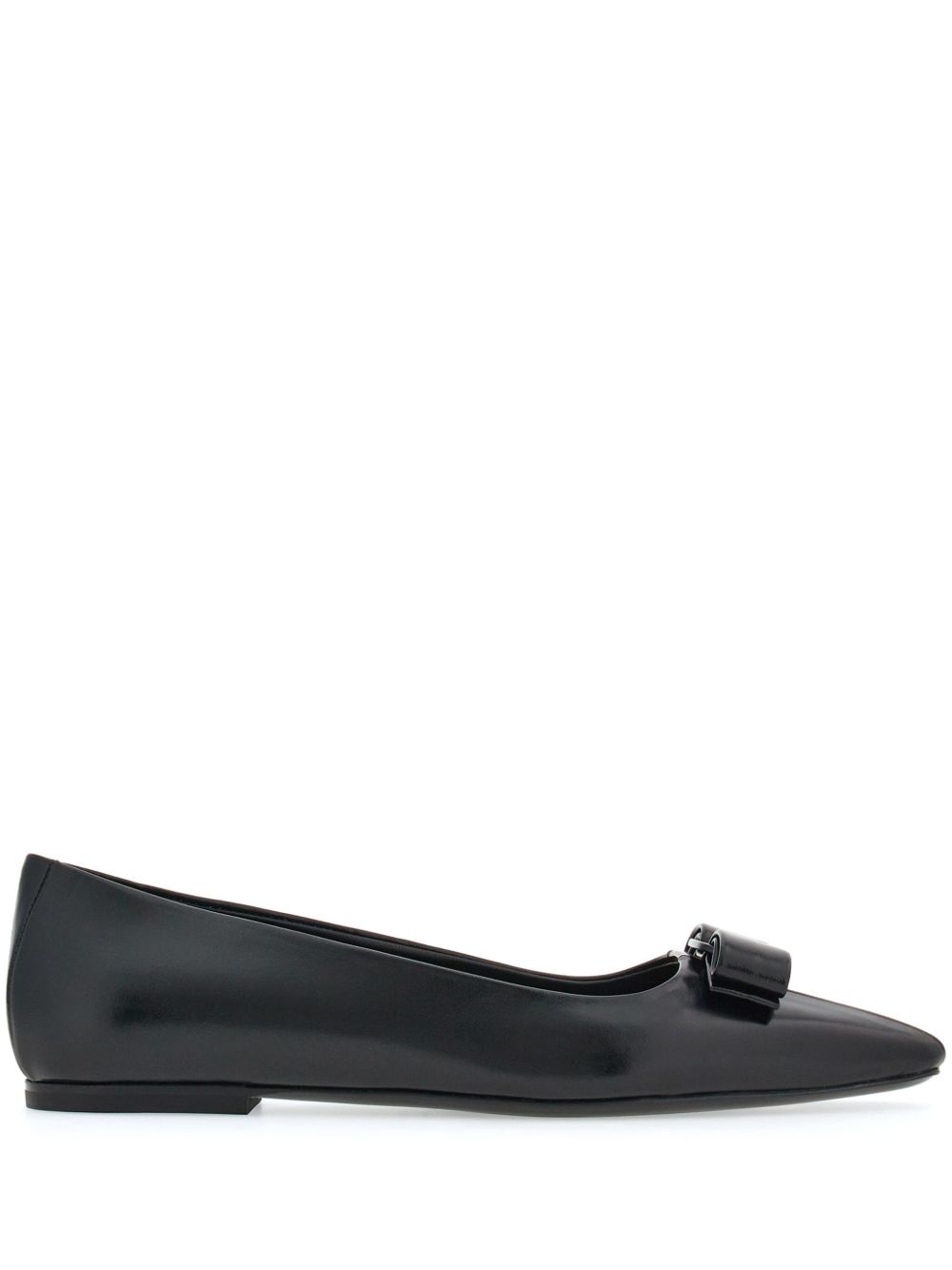 Ferragamo Vara 蝴蝶结芭蕾平底鞋 - 黑色