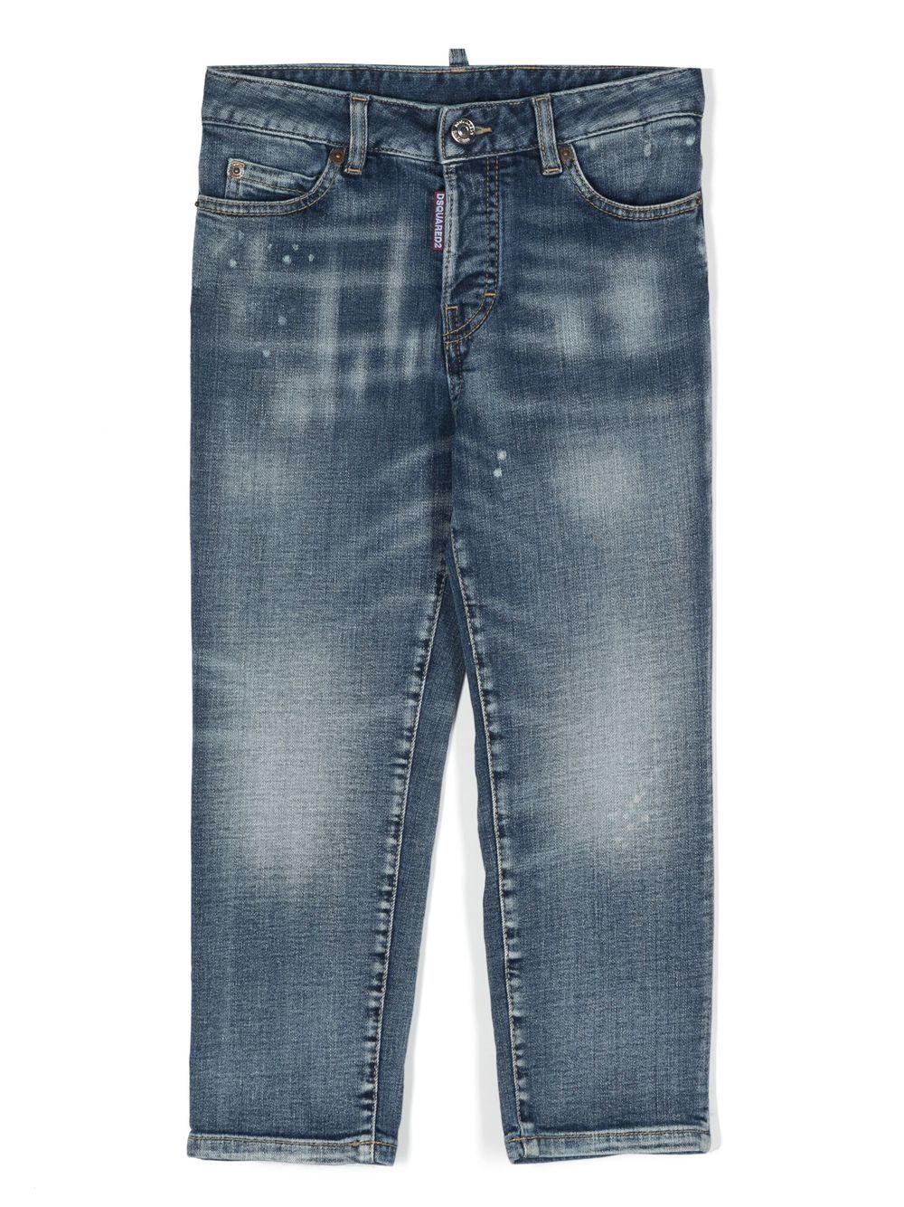 DSQUARED2 KIDS Boston 直筒牛仔裤 - 蓝色