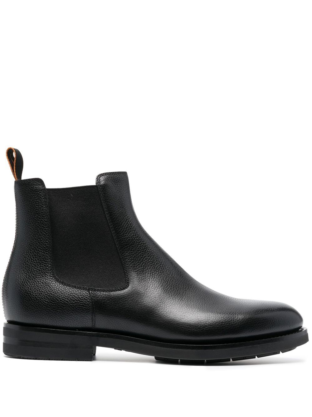 Santoni 皮质切尔西靴 - 黑色