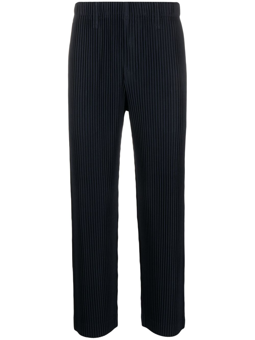 Homme Plissé Issey Miyake MC September 细褶直筒长裤 - 蓝色
