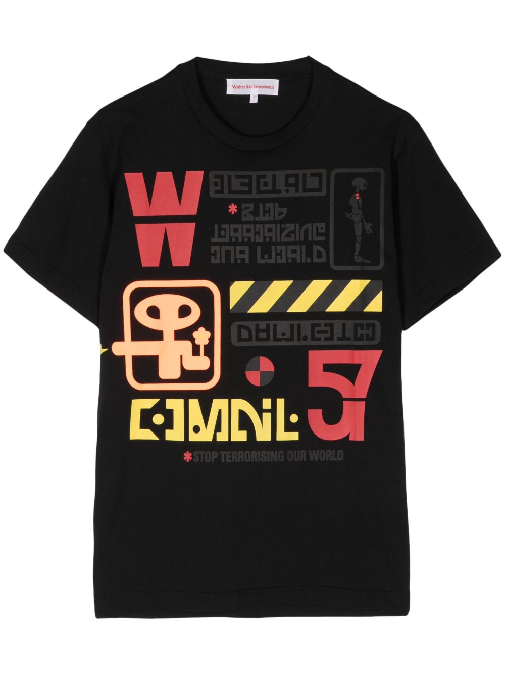 Walter Van Beirendonck Electric 棉T恤 - 黑色