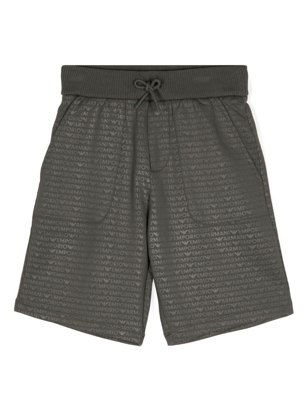 Emporio Armani Kids 经典logo短裤 - 绿色