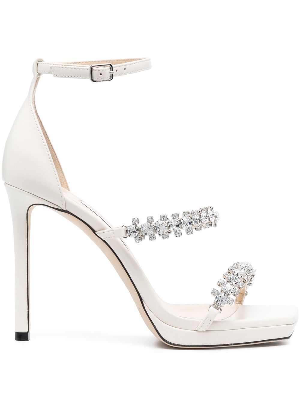 Jimmy Choo Bing 晶饰高跟凉鞋 - 白色