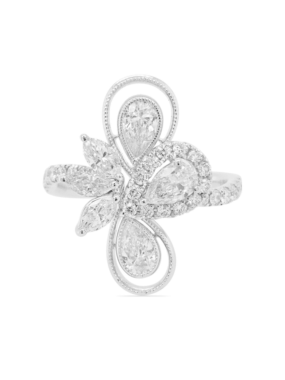 HYT Jewelry 铂金钻石戒指 - 银色