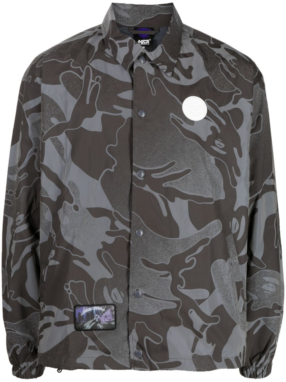 AAPE BY *A BATHING APE® 抽象印花衬衫式夹克 - 灰色