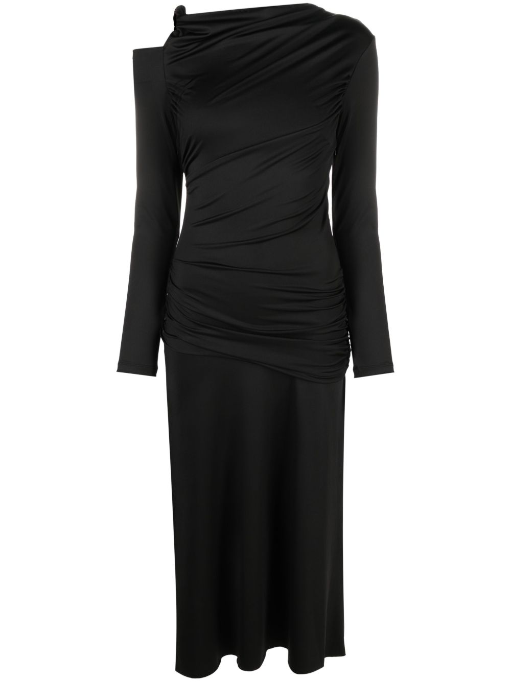 Victoria Beckham 褶饰细节中长连衣裙 - 黑色