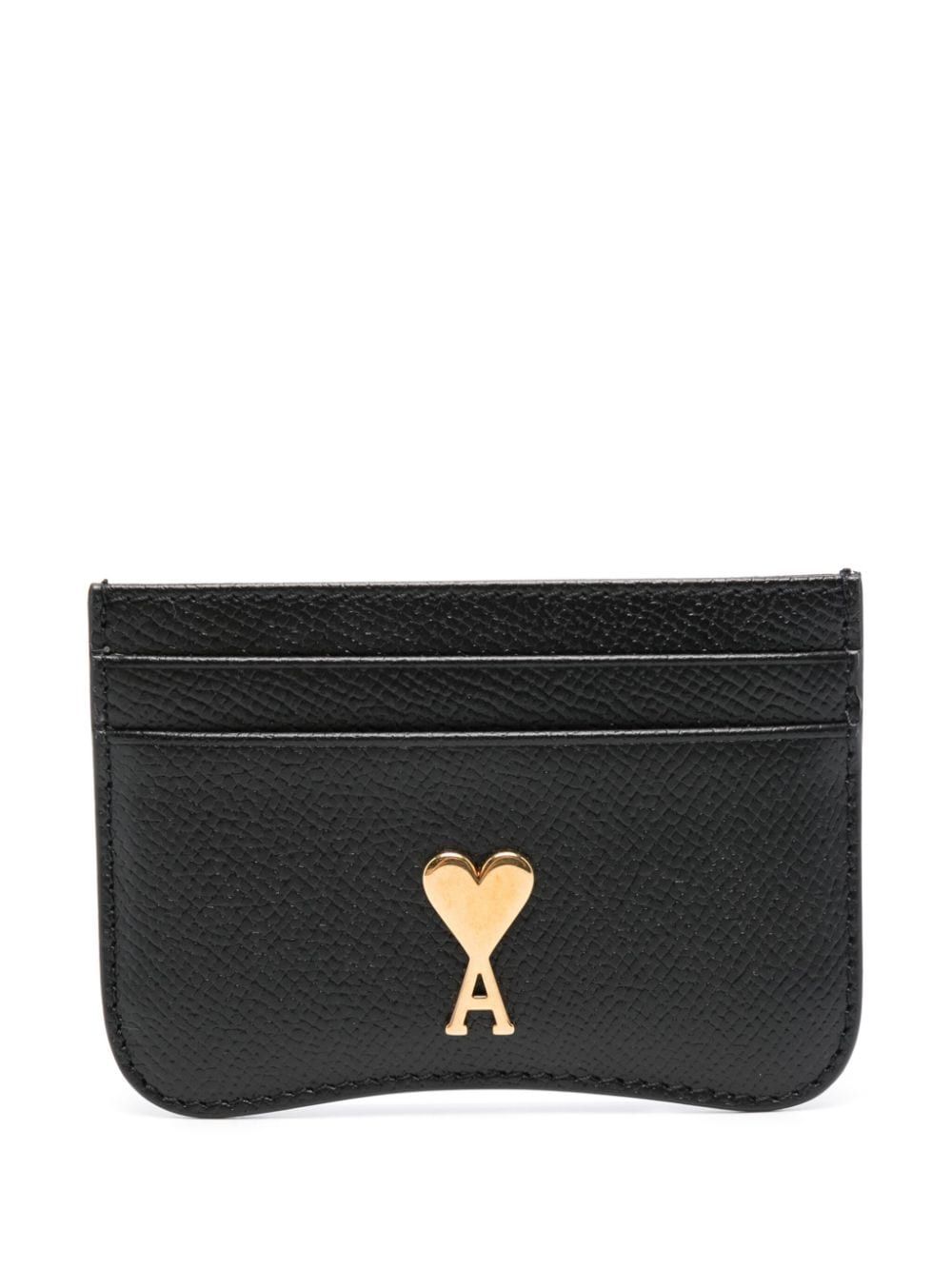 AMI Paris logo标牌皮质卡夹 - 黑色