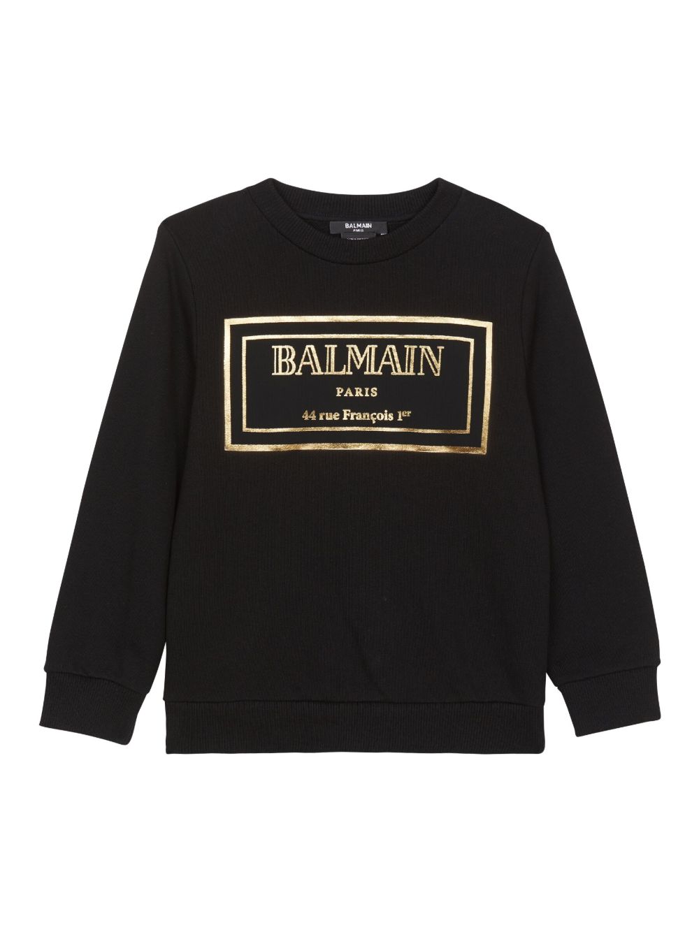 Balmain Kids logo印花长袖卫衣 - 黑色