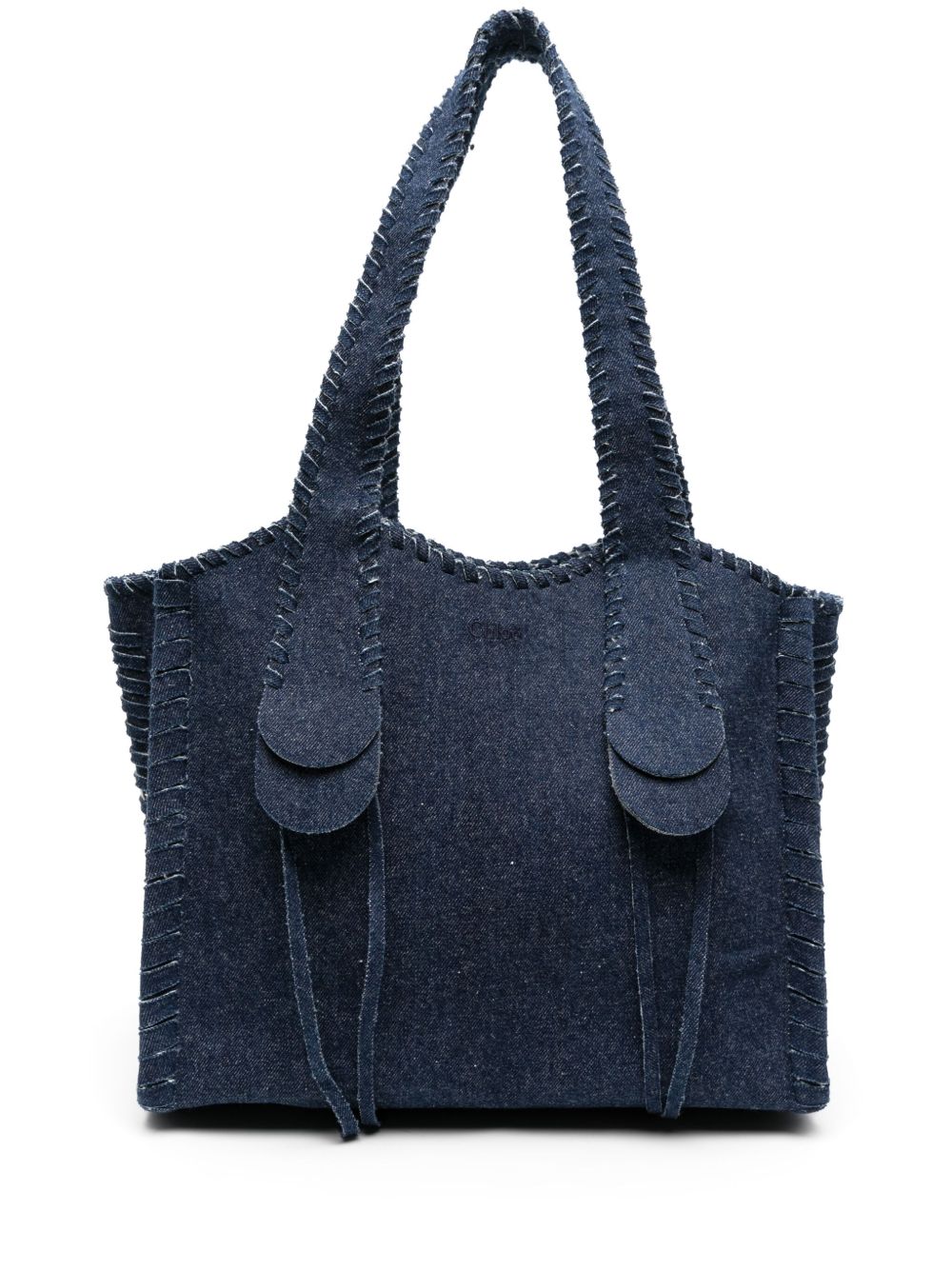Chloé Monty 中号牛仔托特包 - 蓝色