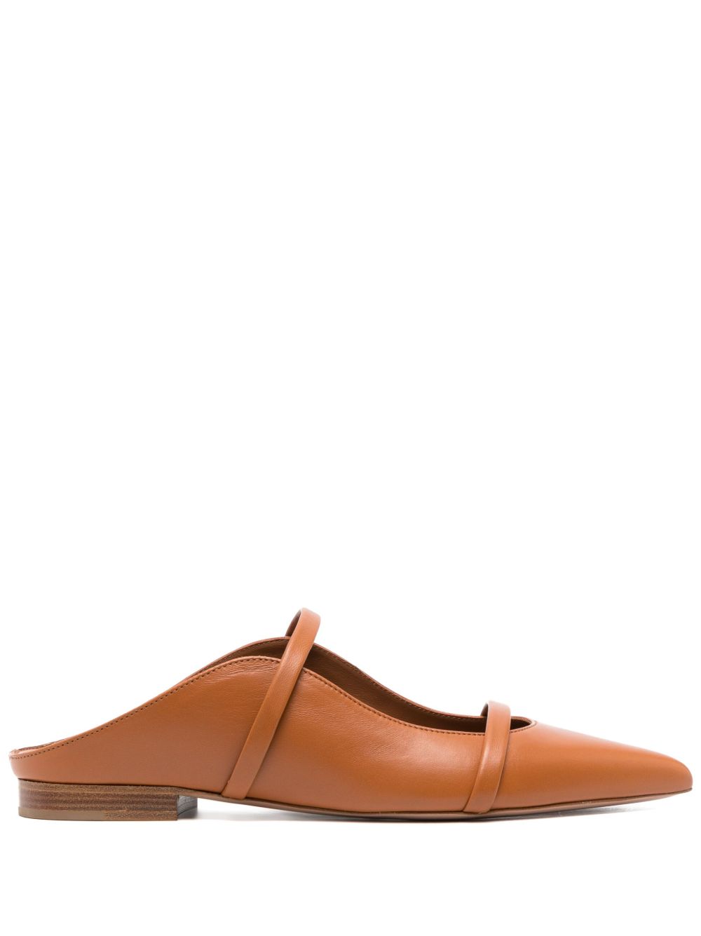 Malone Souliers Maureen 双袢带皮质平底鞋 - 褐色