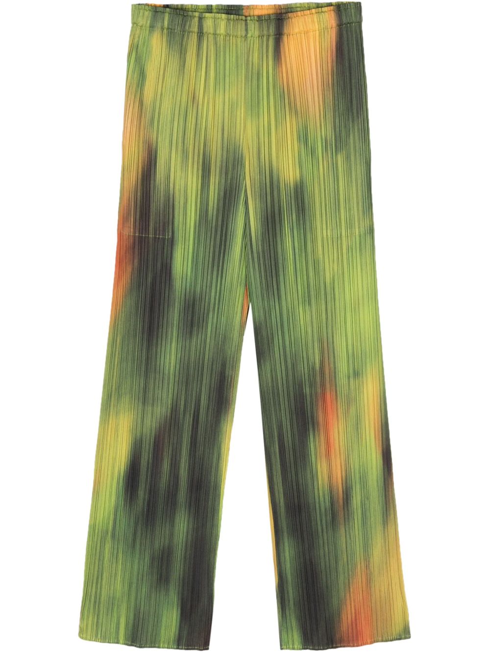 Pleats Please Issey Miyake Turnip Spinach 直筒长裤 - 绿色