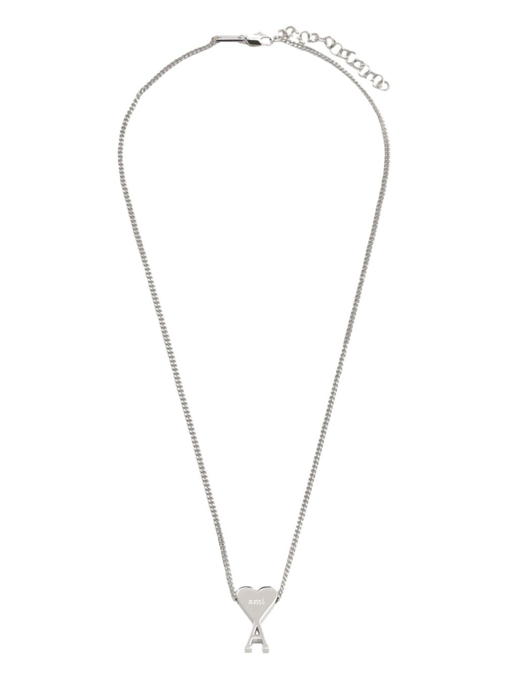 AMI Paris Ami De Coeur logo吊饰项链 - 银色