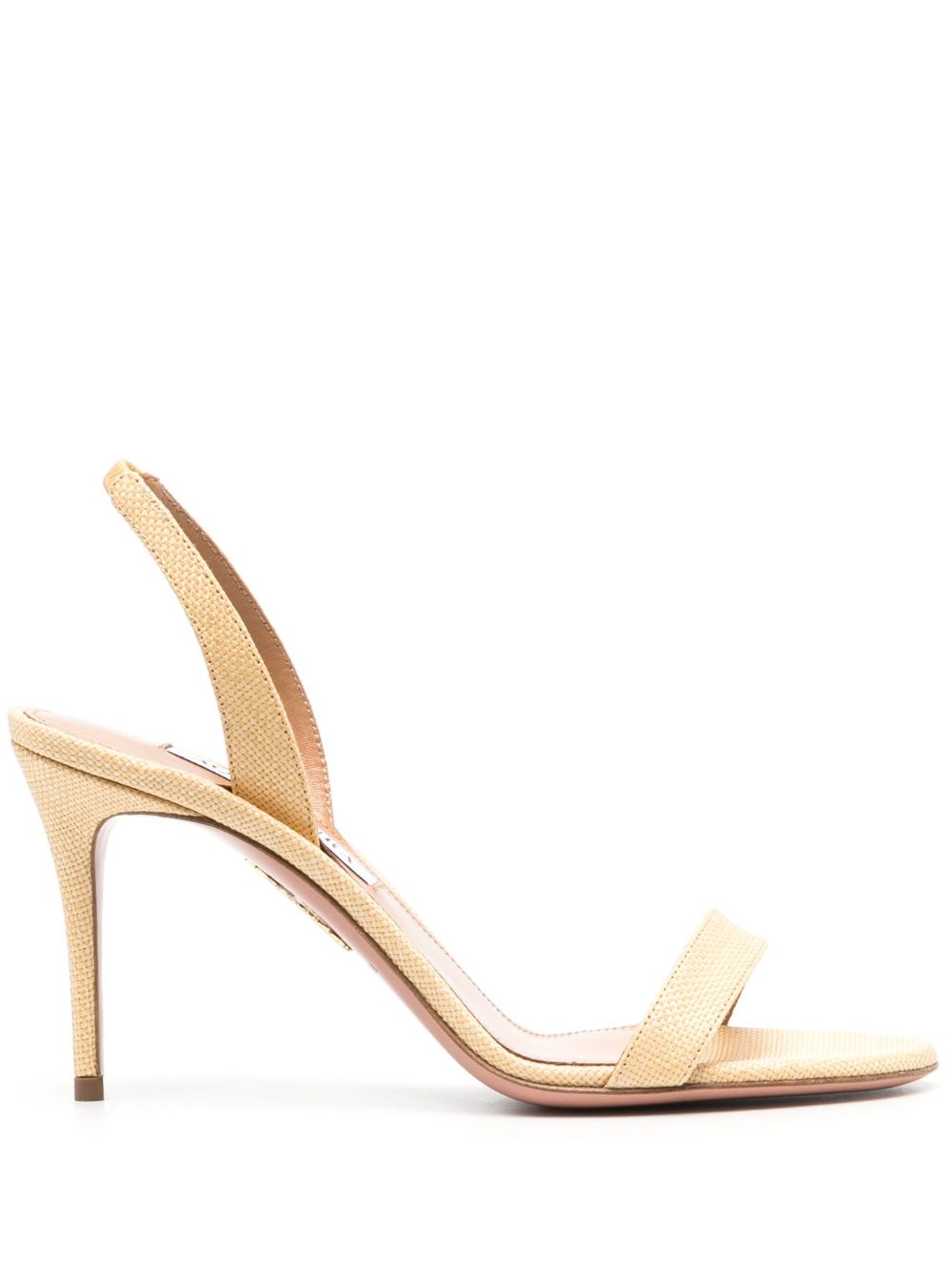 Aquazzura 单带皮质高跟凉鞋 - 中性色