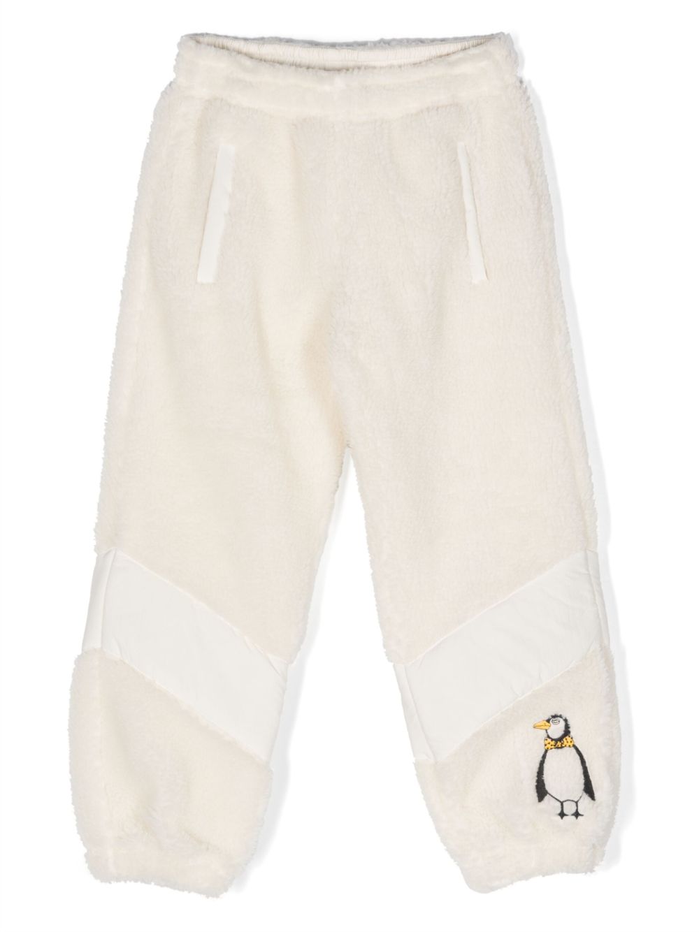 Mini Rodini Penguin Pile 条纹运动裤 - 白色