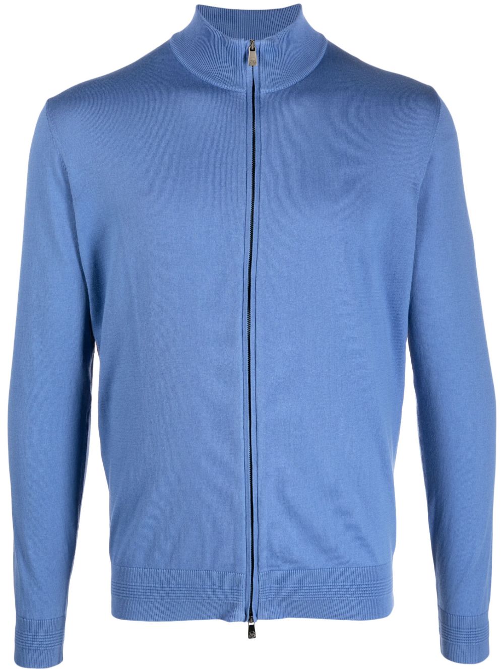 Corneliani 密织拉链开衫 - 蓝色