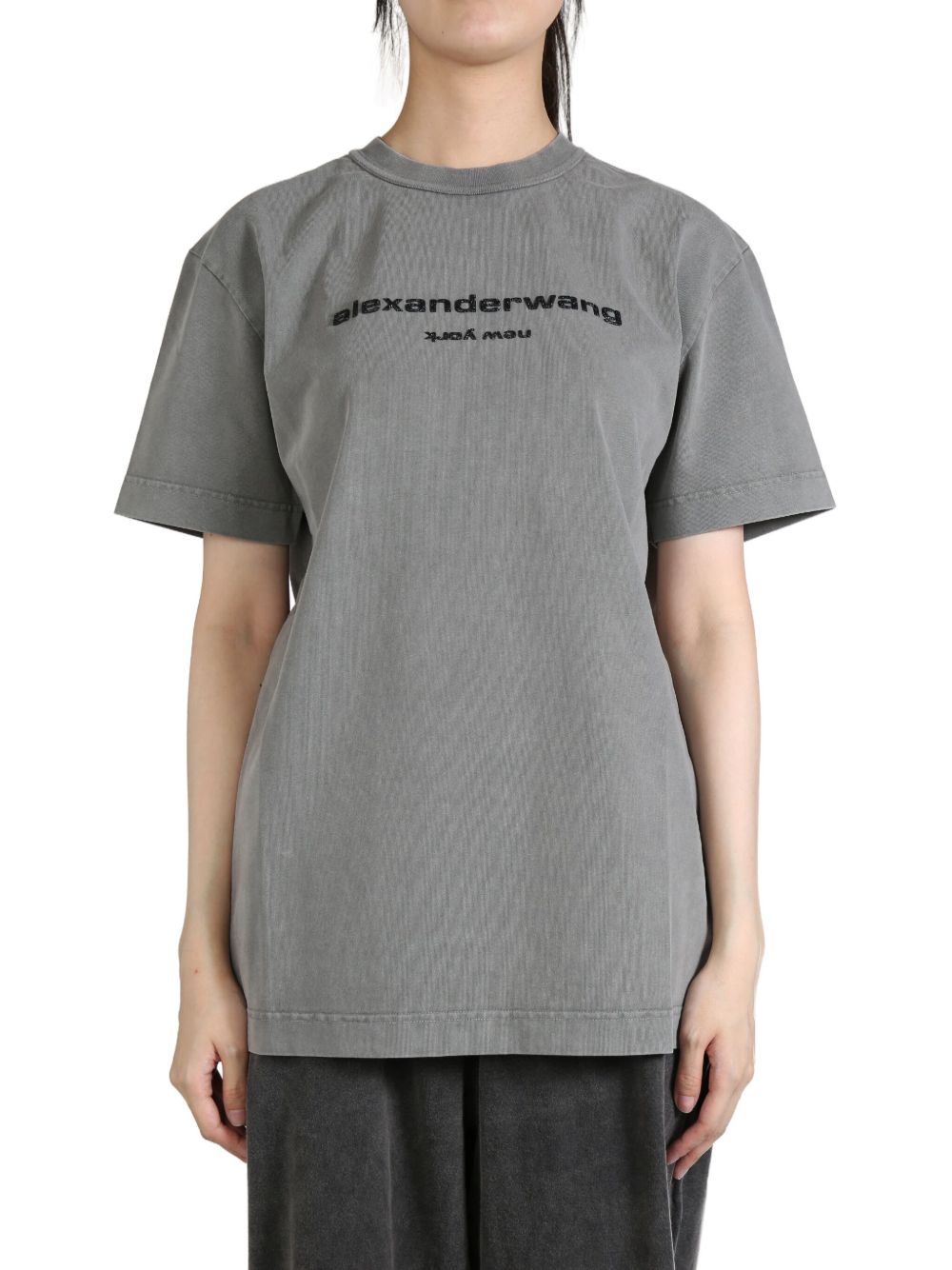 Alexander Wang logo-print T-shirt - 灰色