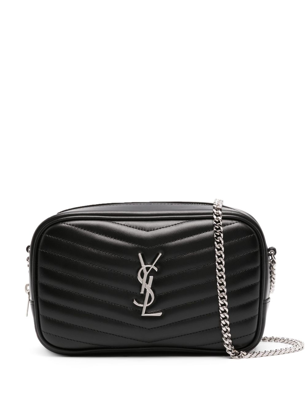 Saint Laurent Lou 皮质迷你包 - 黑色