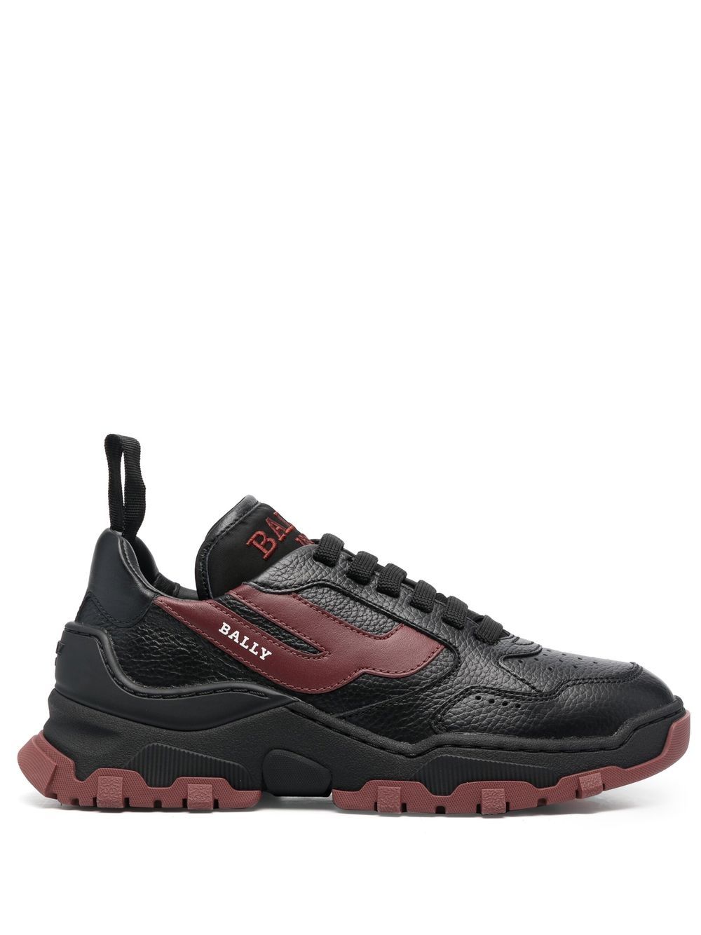 Bally logo刺绣运动鞋 - 黑色