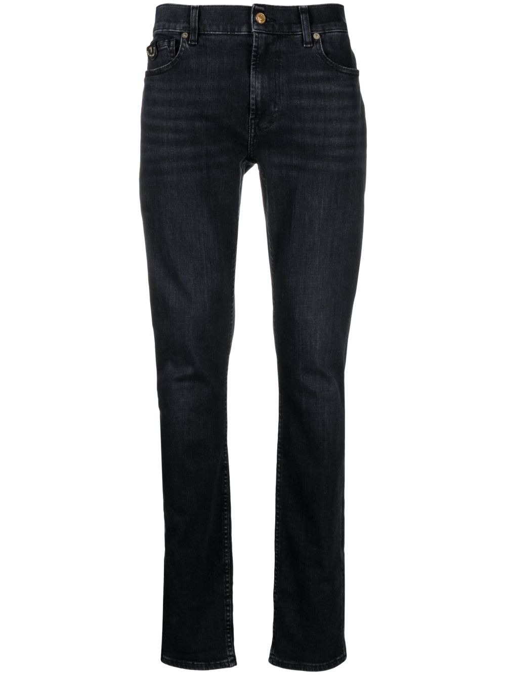 7 For All Mankind 中腰紧身牛仔裤 - 黑色