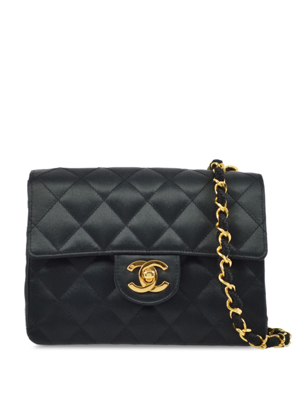 CHANEL Pre-Owned Classic Flap 方形迷你单肩包（1992年典藏款） - 黑色