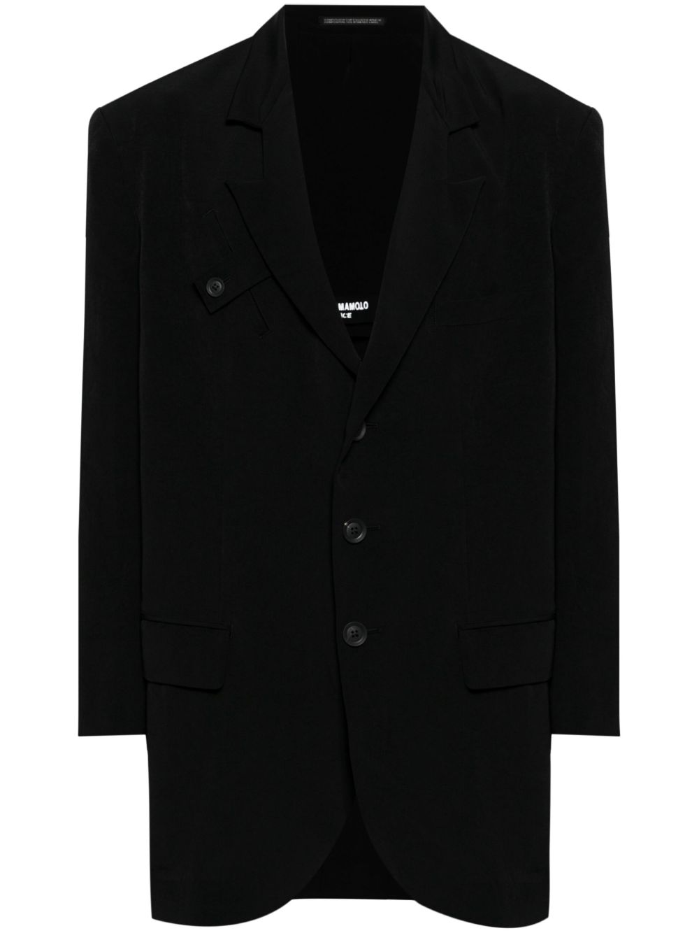 Yohji Yamamoto 单排扣西装夹克 - 黑色