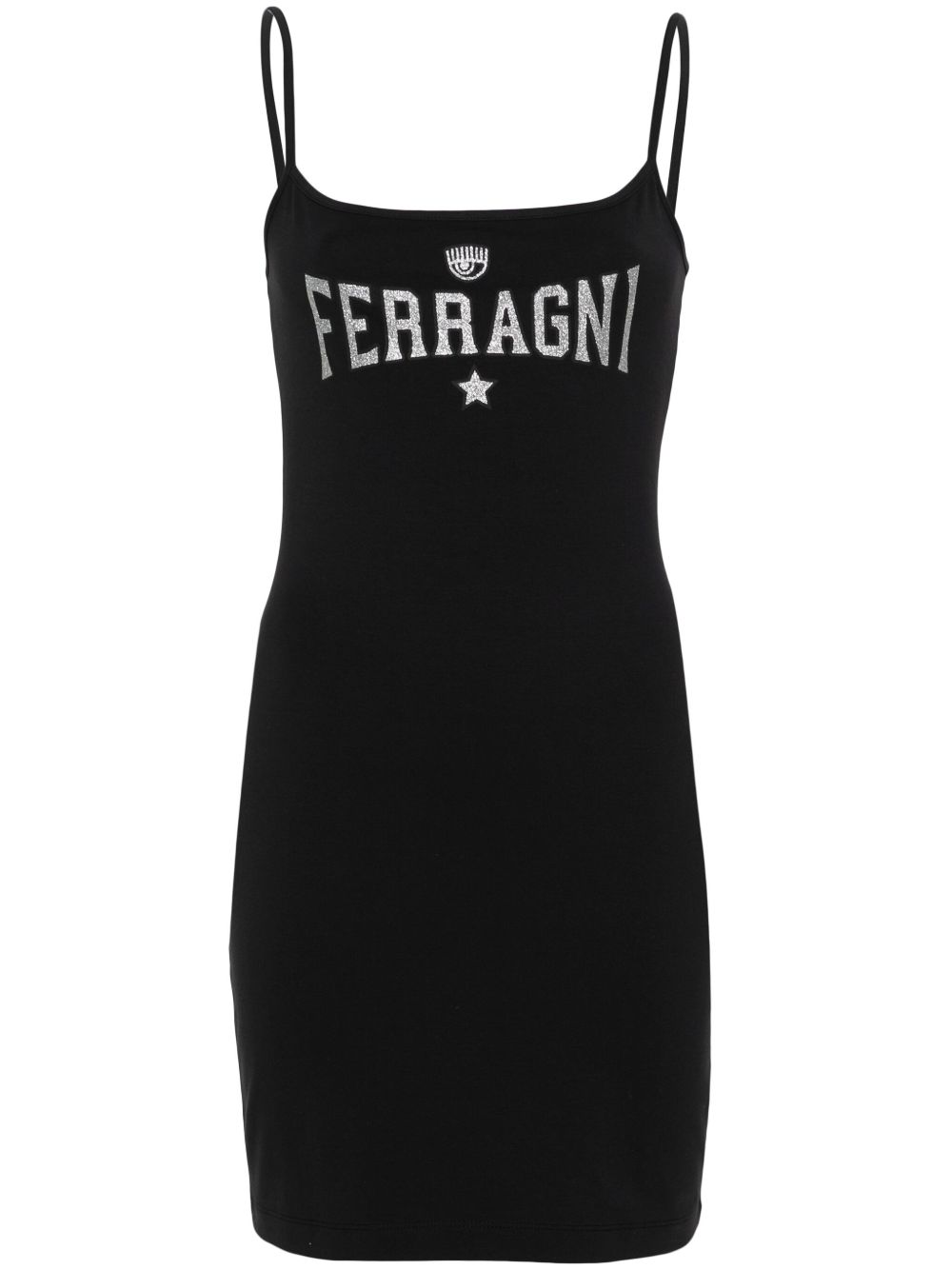 Chiara Ferragni 亮片金葱logo连衣裙 - 黑色