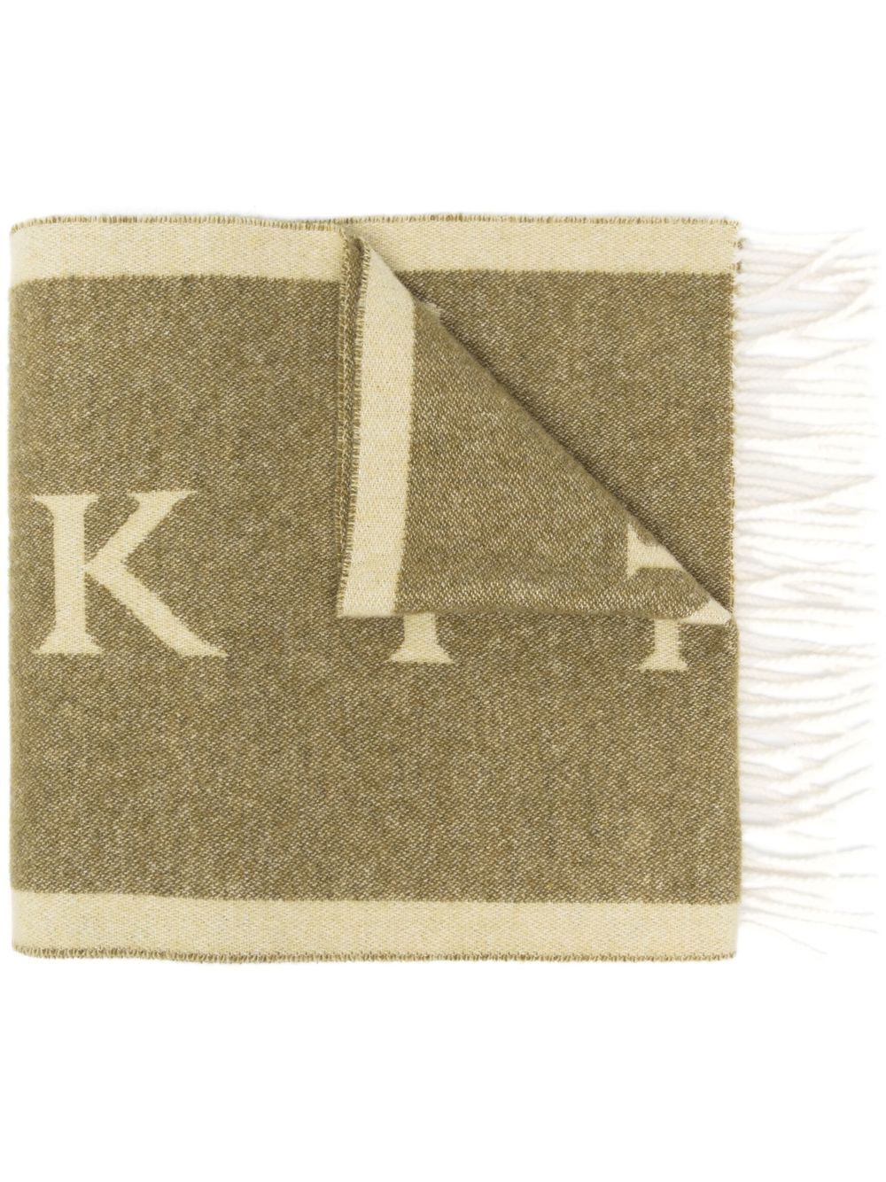 Mackintosh Edinburgh 羊毛logo围巾 - 绿色