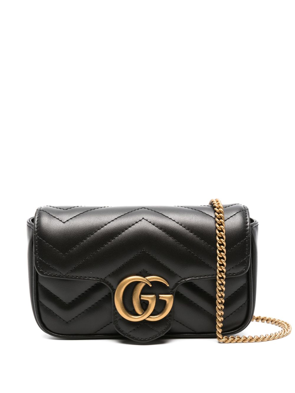 Gucci GG Marmont 超迷你单肩包 - 黑色