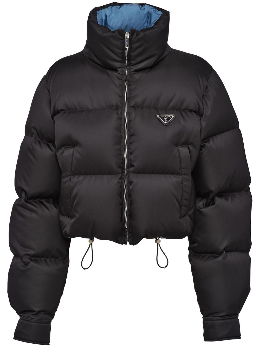 Prada Re-Nylon 短款羽绒夹克 - 黑色