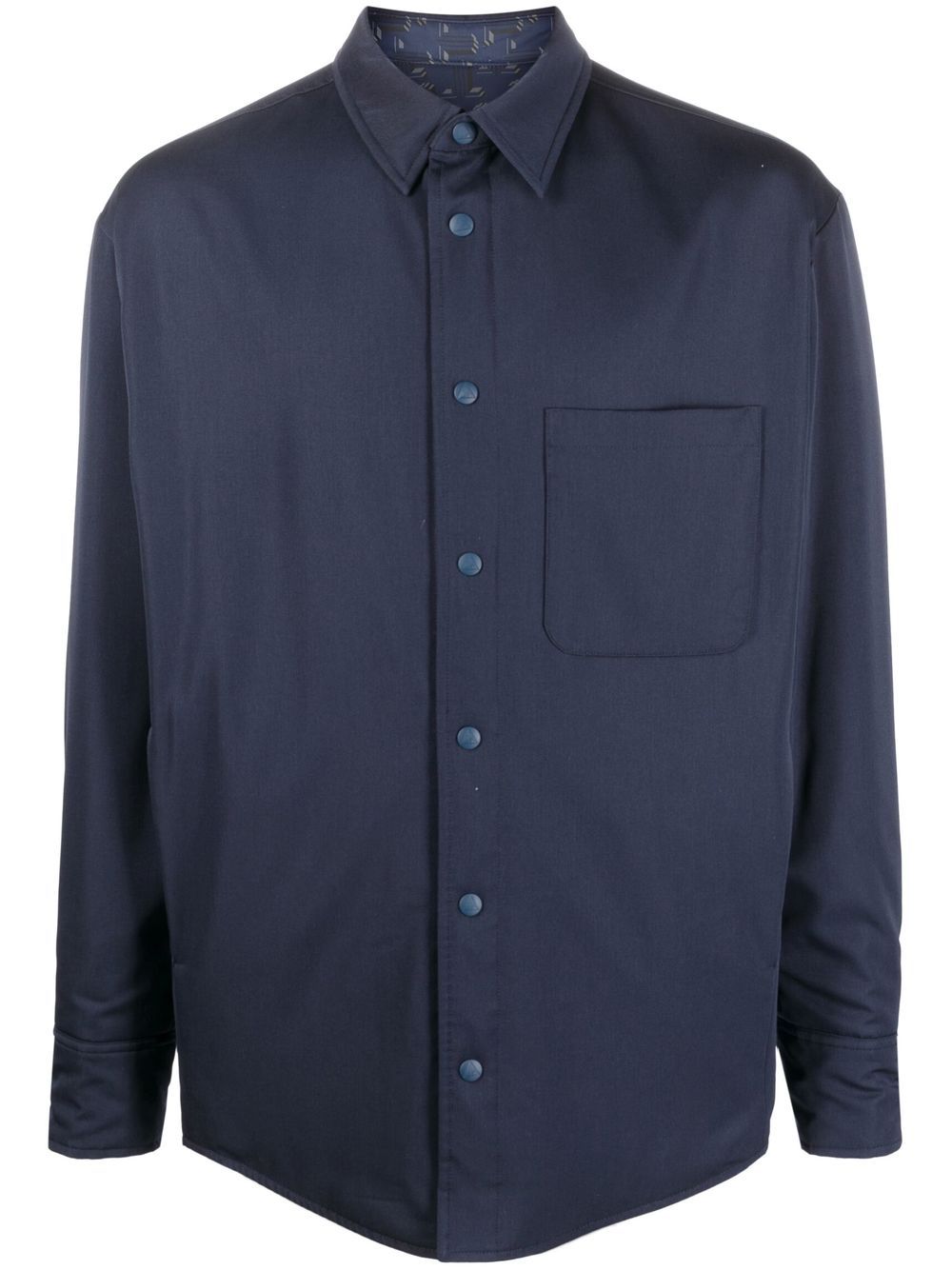 Lanvin 初剪羊毛衬衫式夹克 - 蓝色