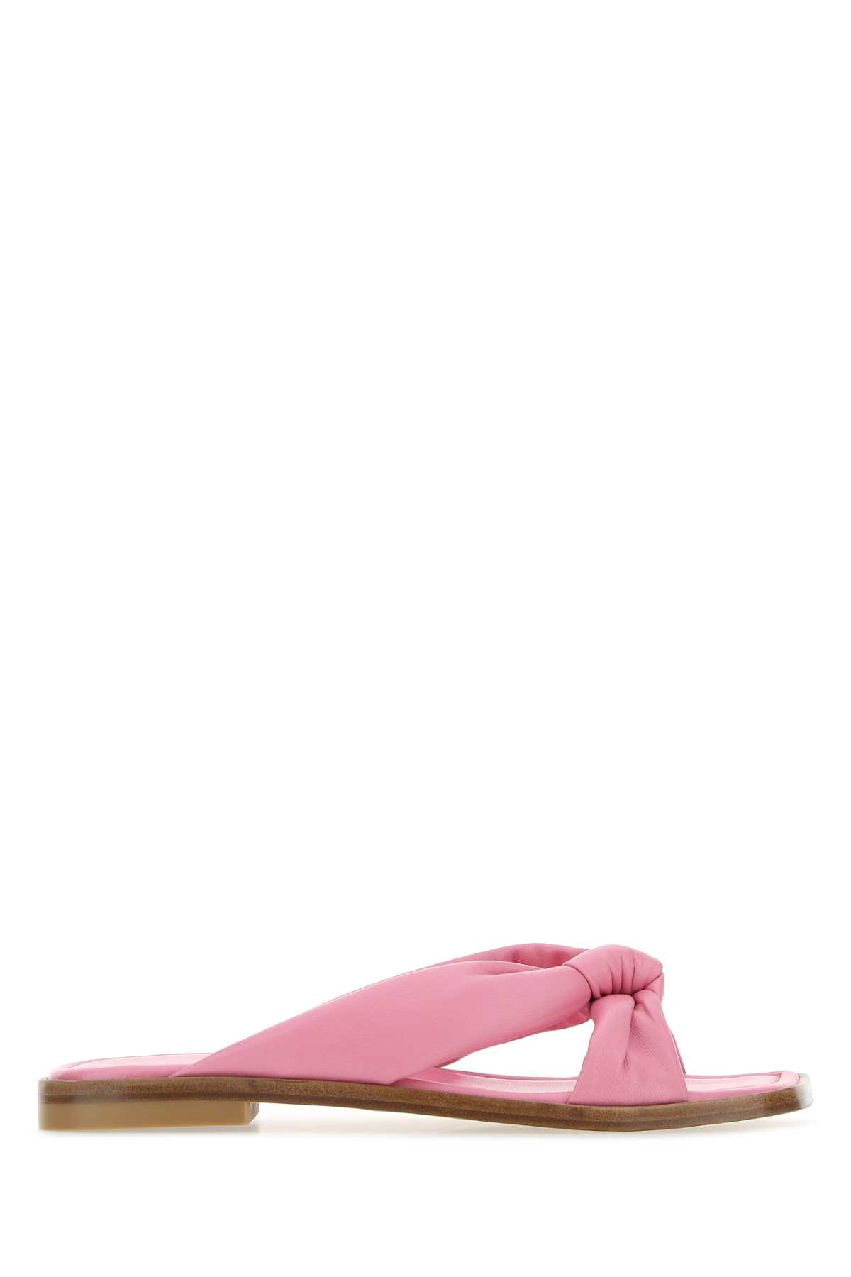 Stuart Weitzman 粉色纳帕皮沙滩拖鞋