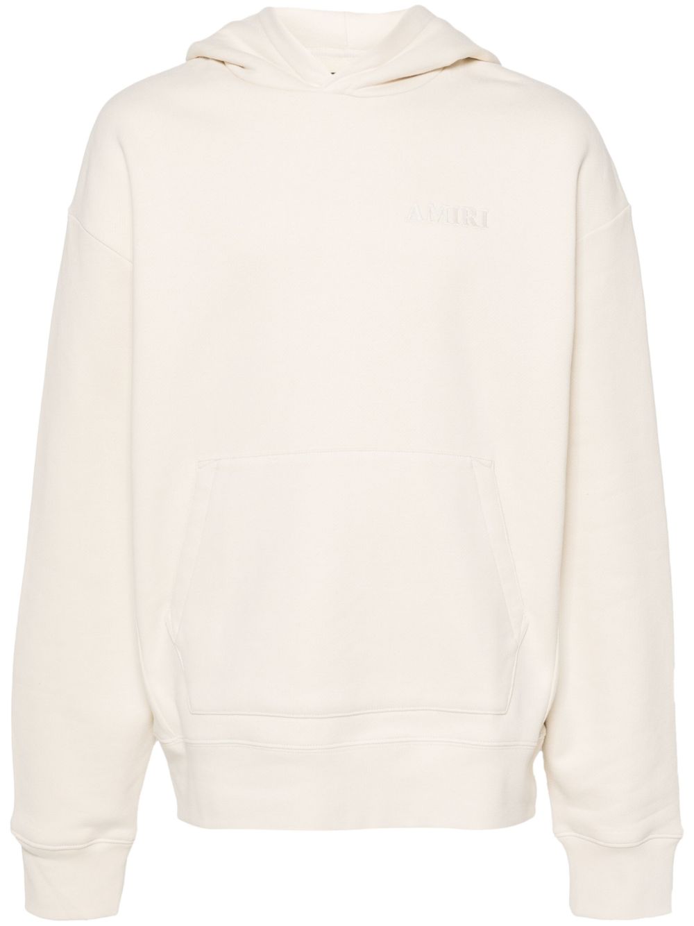 AMIRI logo刺绣棉连帽衫 - 白色